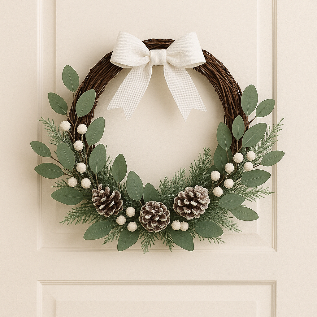 🕊️ Modern Farmhouse Winter Wreath